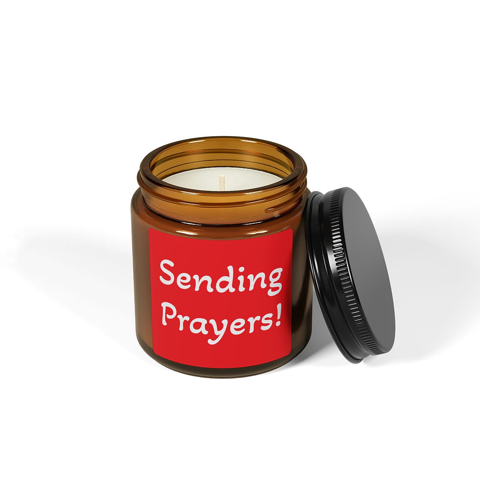Thumbnail: Sending Prayers Red Scented Soy Candle (Multi-Size, Amber Jar)