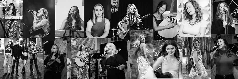 Some of the many women who have performed at an open mic night or songwriter showcase