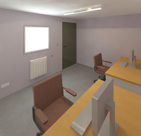 24ft x10ft Split Use Antivandal Cabin interior office view