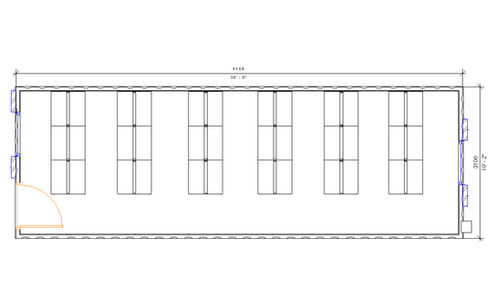 30ft x 10ft Antivandal Drying Room Cabin floor plan