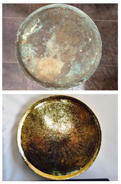 Before/after Brass tray