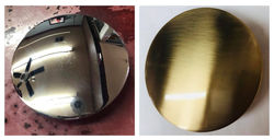 Before/after satin Brass drain