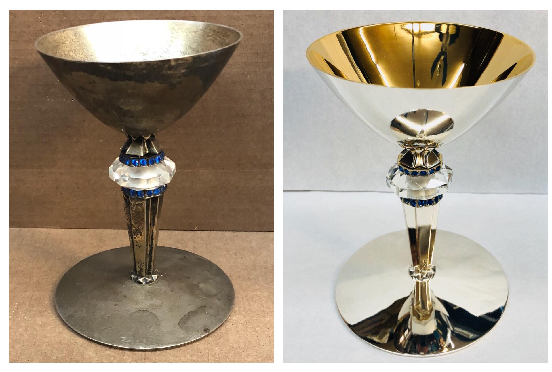 Before/after Sapphire chalice