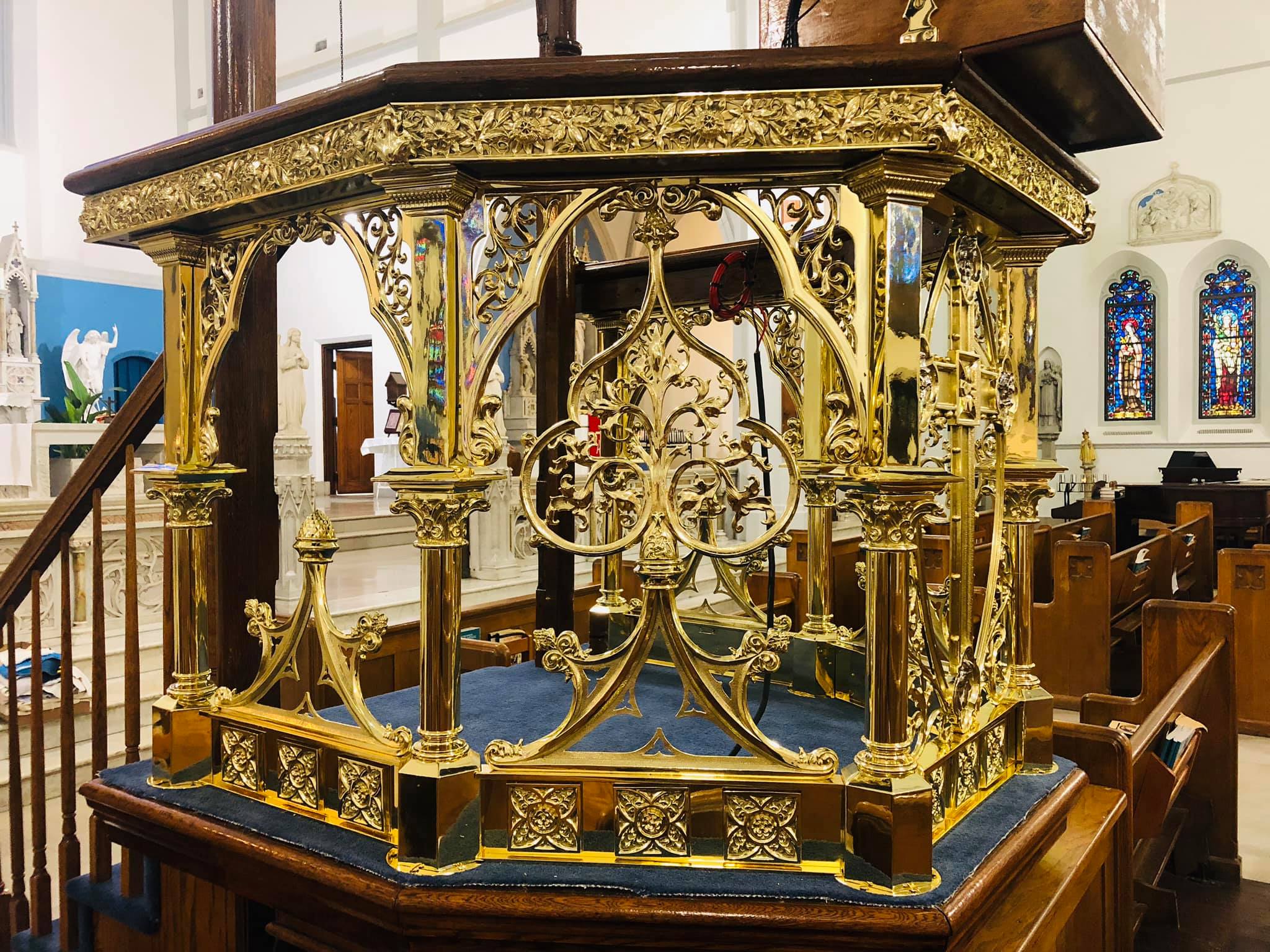 Brass church pulpit built in 1889