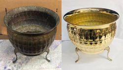 Before/after Brass planter