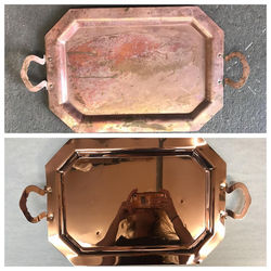 Before/after Copper serving tray