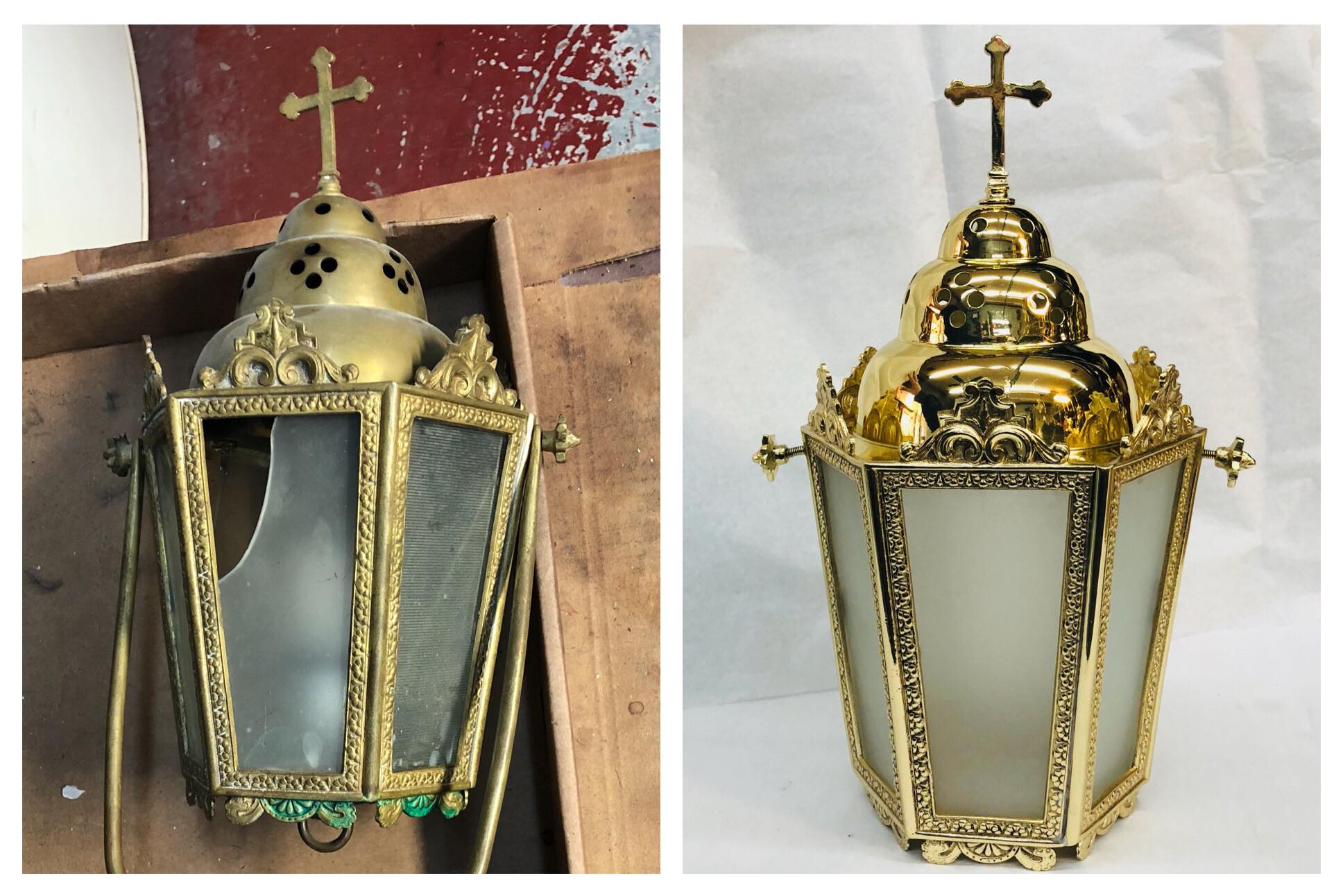 Before/after processional lantern