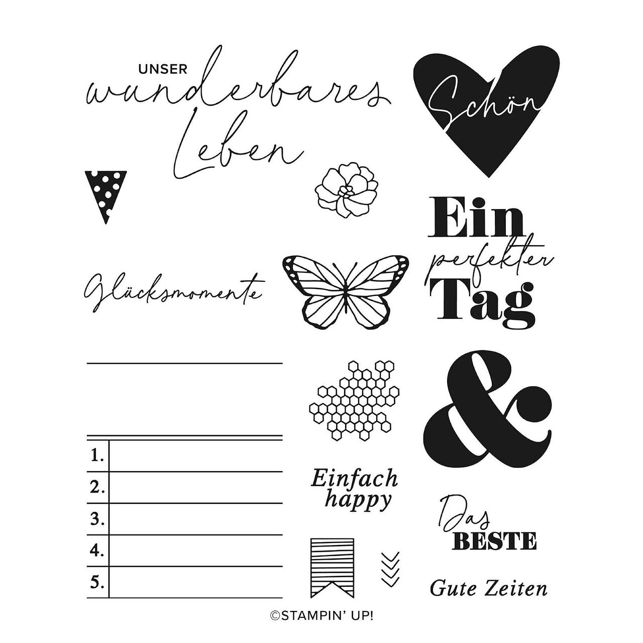 Stempelset aus dem Produktpaket Alltagsliebe