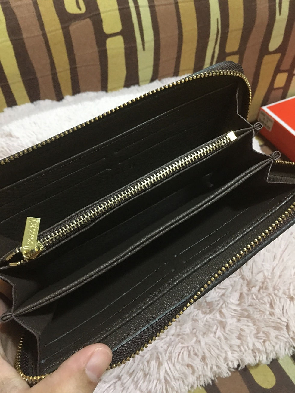 Thumbnail: Coach Long Wallet Leather deep brown