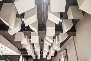 Detailaufnahme Schallabsorber aus Basotect, design made by brust+partner