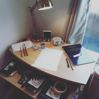 Work exhibited for art guild jury