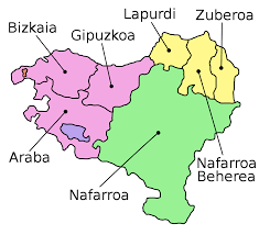 Mapa de las provincias vascas