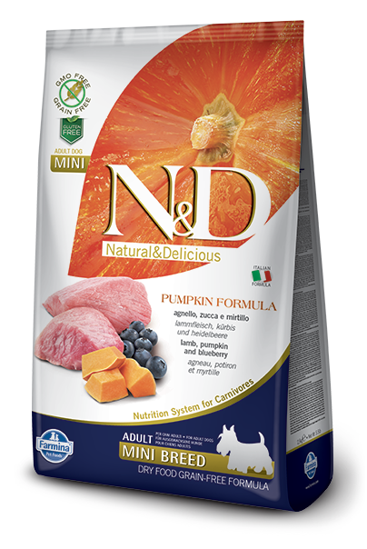 N&D Pumpkin Formula - Lamb&Blueberry Mini Adult - 7kg