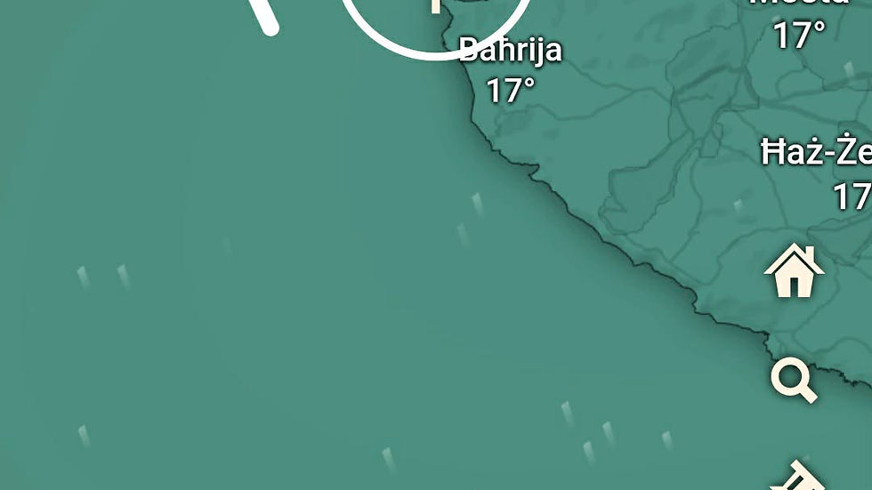 Screenshot from Mobile Windy App