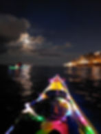 Turu's lit kayak with custom-made fairy lights. See Daniela's lights and back lantern? Click this photo to see the video!