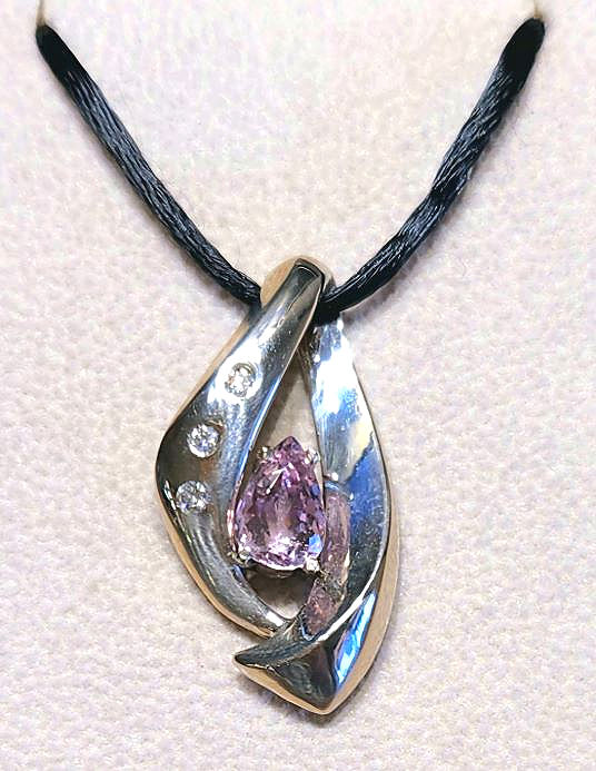 Imperial Topaz and Diamond pendant