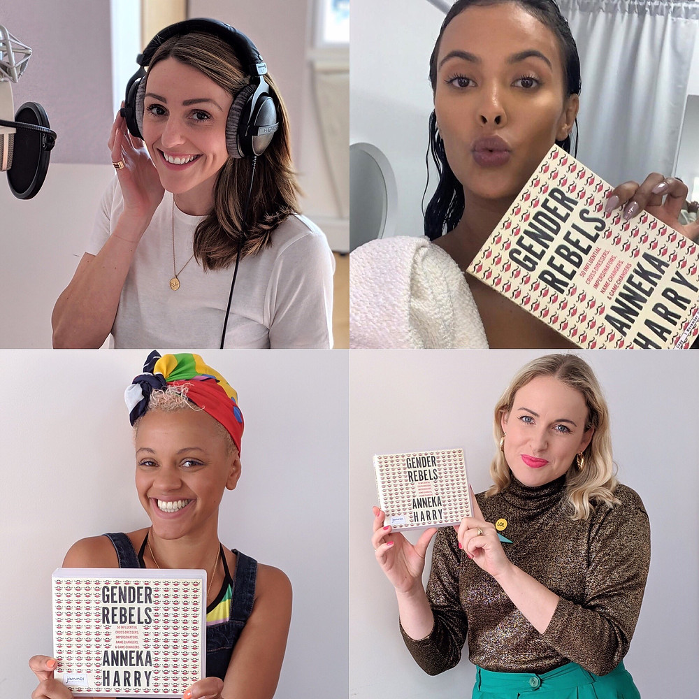 The all-star narration cast for the new Gender Rebels audiobook features Suranne Jones, Maya Jama, Gemma Cairney and author Anneka Harry