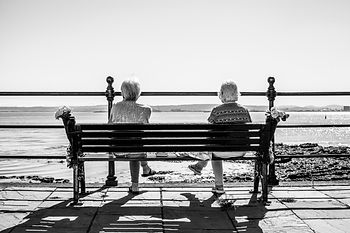 David Coser's 'The Journey' capturing two friends looking out to sea in Hartlepool