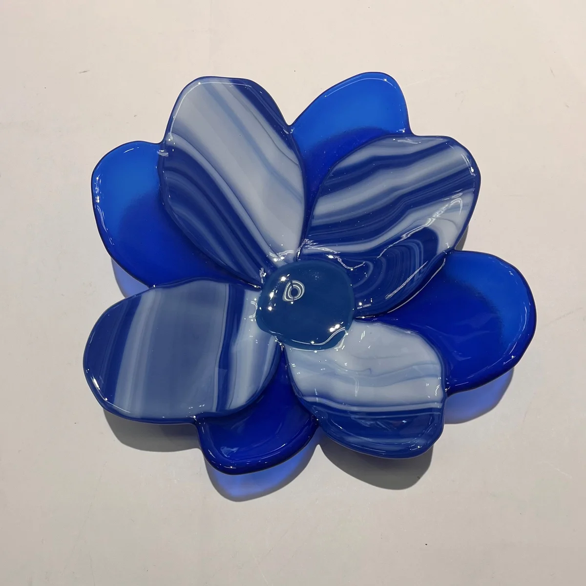 'Blue Flower' Glass Bowl
