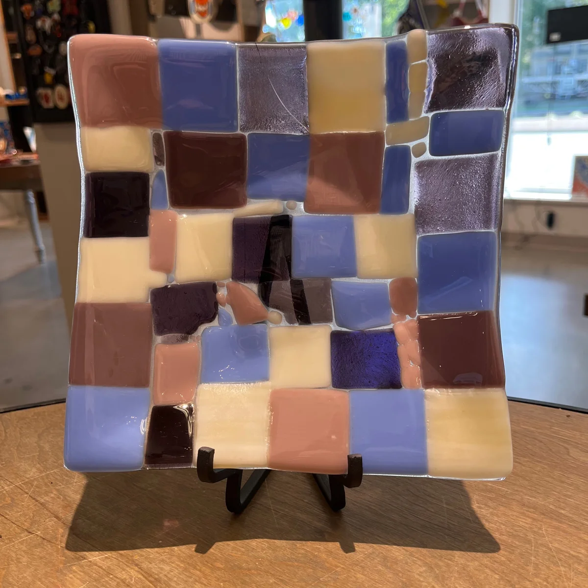 Checkered Glass Dish