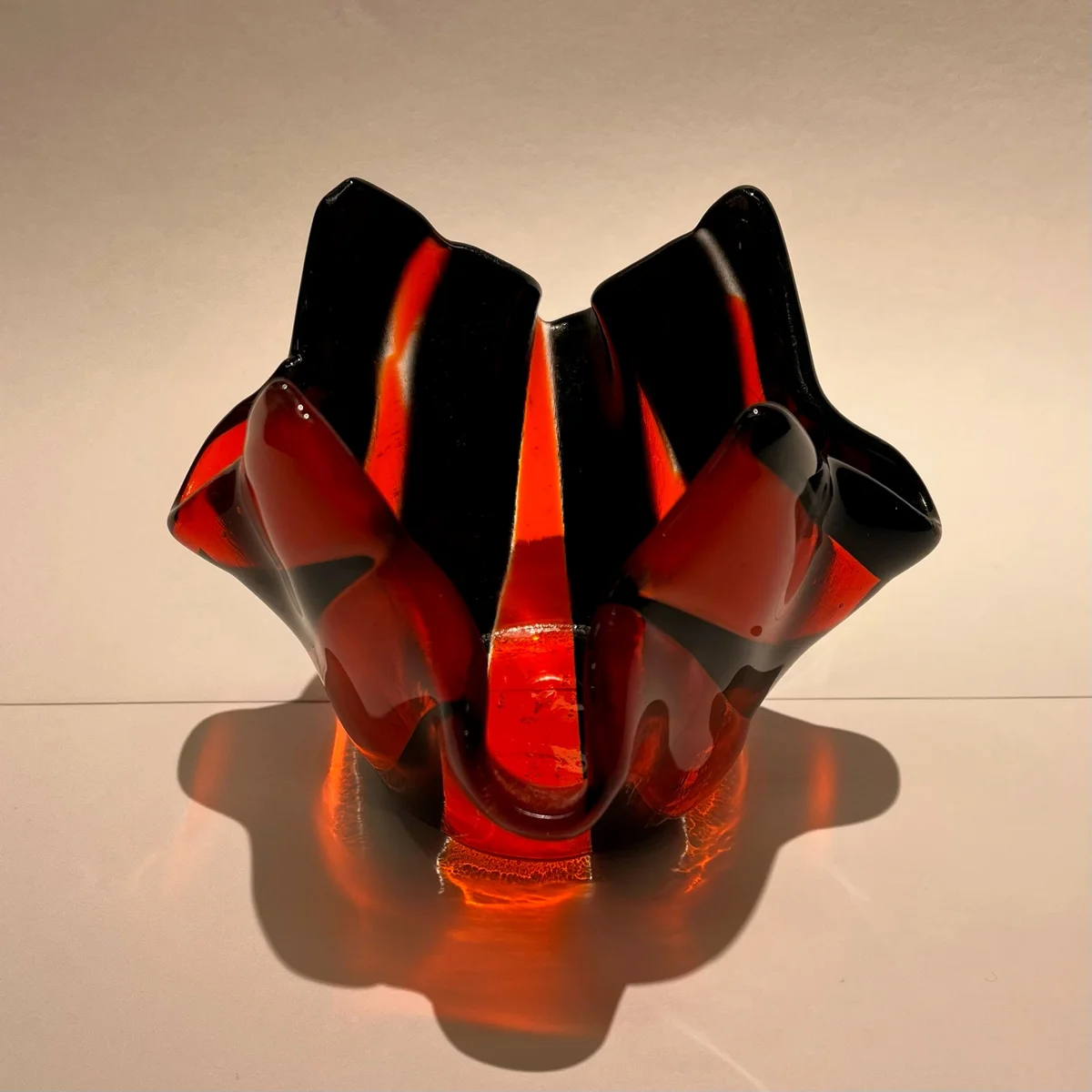 Orange and Black Glass Drape