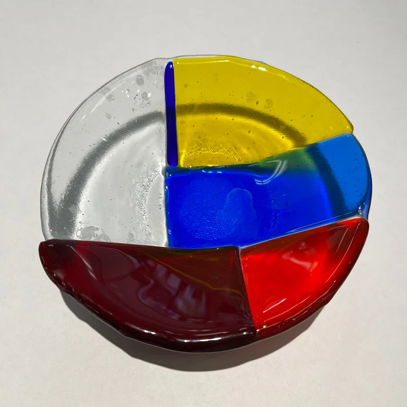 Colorful Abstract Round Dish