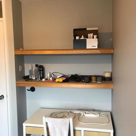 stevenage shelves in bedroom painted