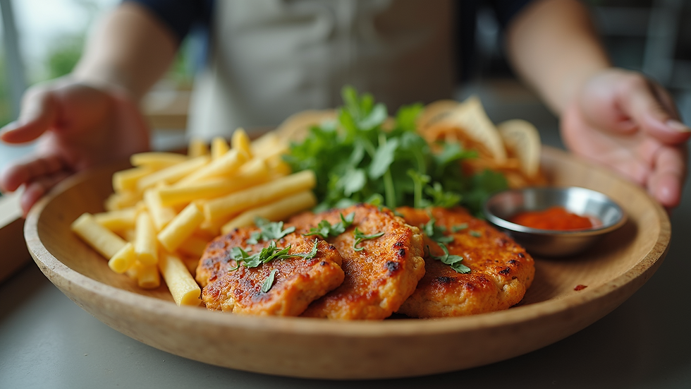 Eye-level view of a nutritious meal prepared for delivery
