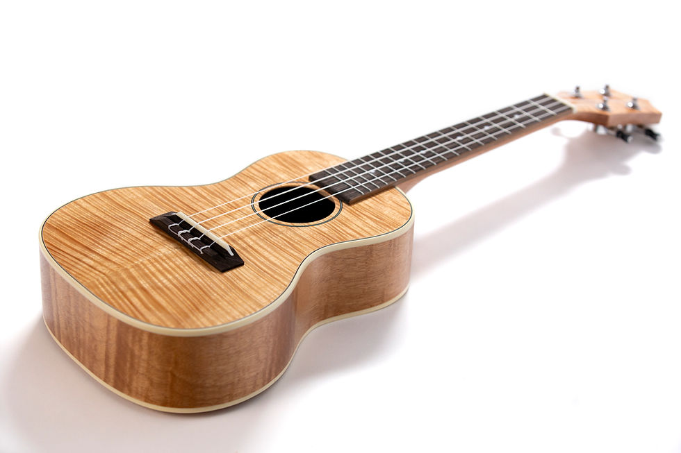 Thumbnail: Leolani 4 String Concert Curly Okoume TUX Finish Ukulele