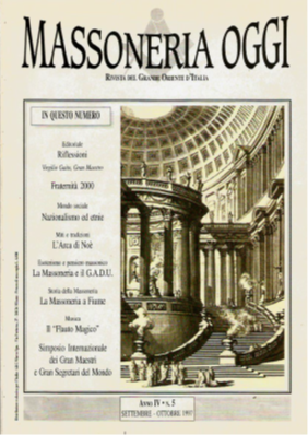 Capa da revista do Grande Oriente d’Itália e primeira página do artigo citado