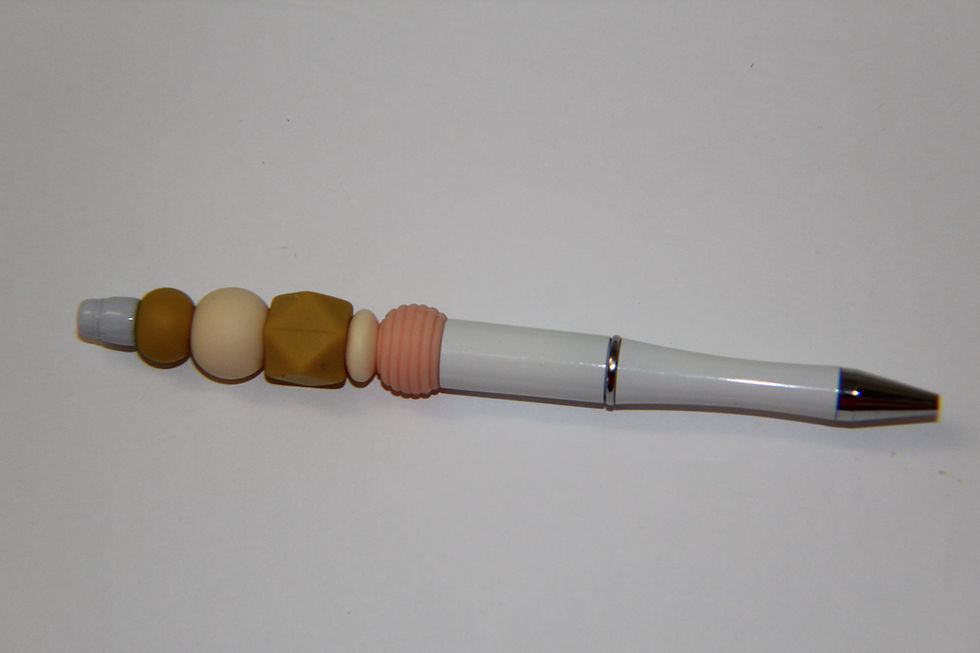 Silicone beaded pen with refill