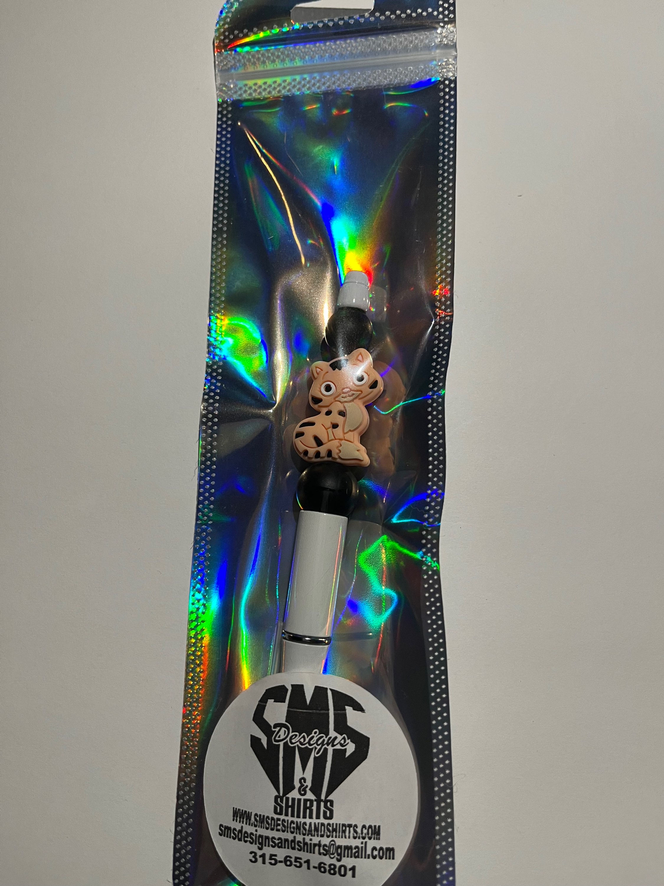 Cat Custom made beaded pen with refill