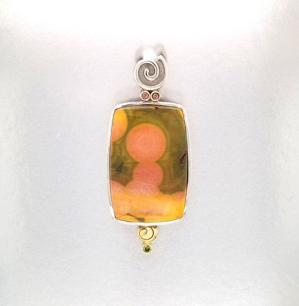 Spirals Pendant / Ocean Jasper