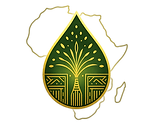 Logo PURIKA LUME – Goutte mystique dorée sur carte de l’Afrique
