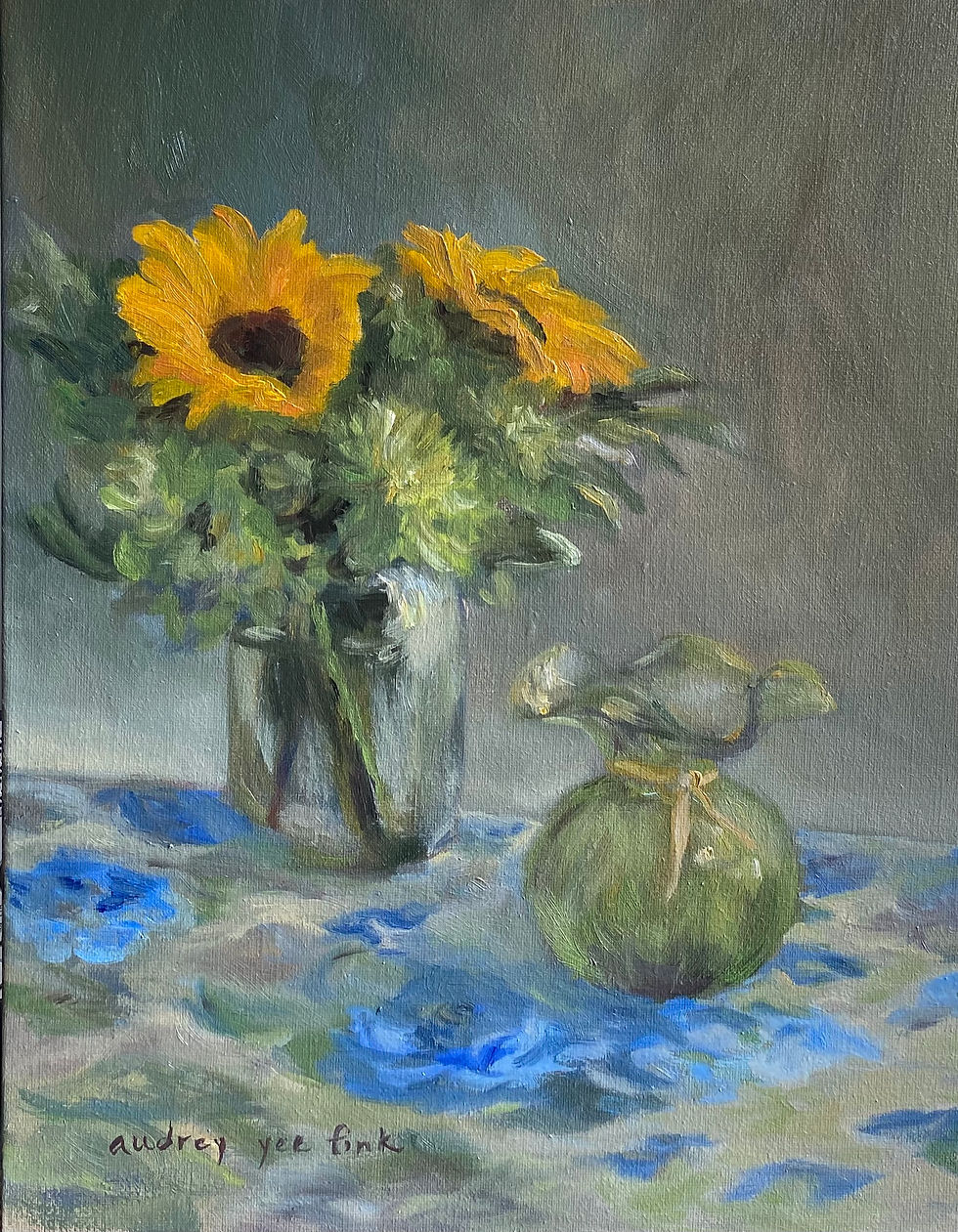 Sunflowers & Hibiscus Glass