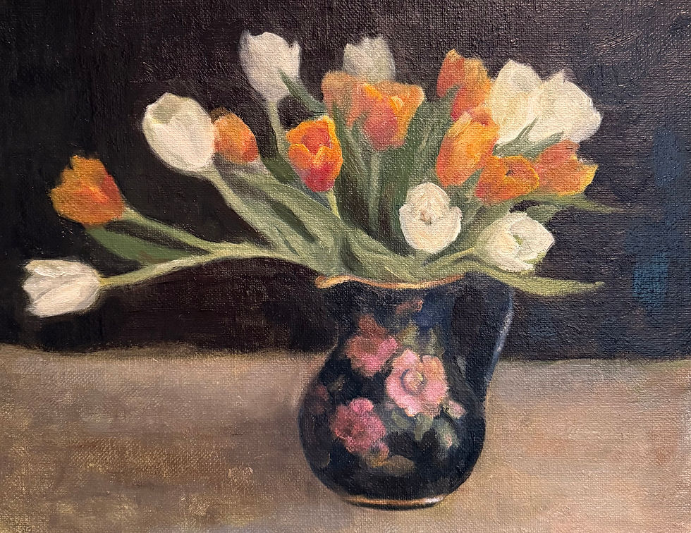 Tulips in a Floral Vase
