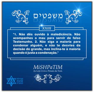 משפטים - MISHPATIM - "E estas são as Leis..."