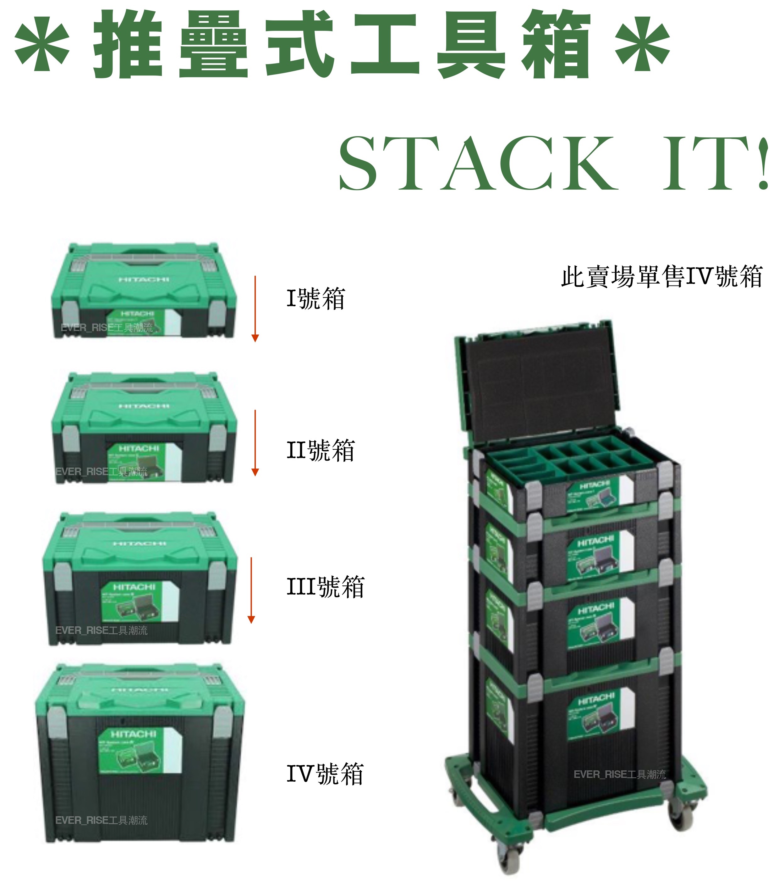 工具潮流 含稅價 稅前10 日立hitachi 可堆疊系統工具箱 收納箱iv號工具箱共用牧田款精細壓扣 露天拍賣