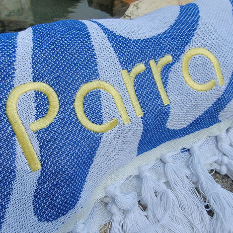 Personalized Beach Towel that says "Parra"