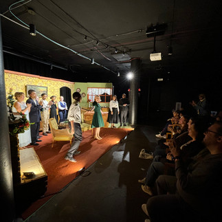 The cast of A Doll's House stands for applause after the show