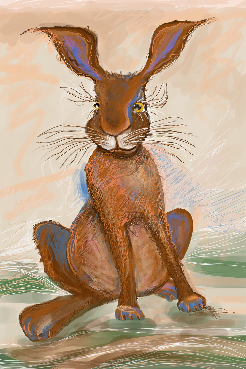 Thumbnail: Hare Digital Art Print | British Wildlife Wall Art