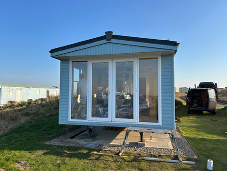 static caravan french door conversion