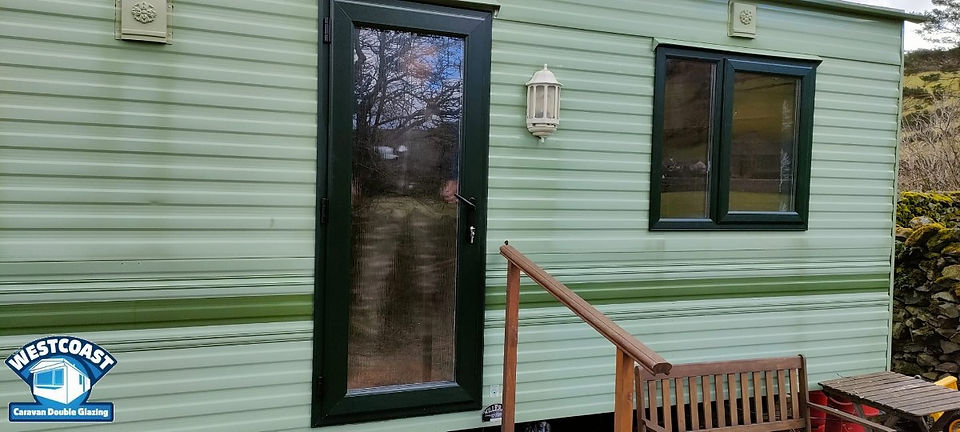 static caravan double glazing in green, Cumbria