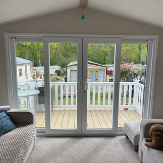 static caravan twin sliding patio doors