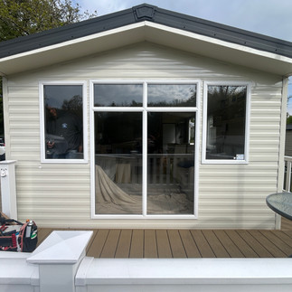 static caravan twin sliding patio doors