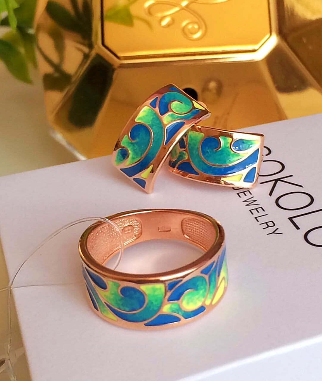 Серьги из серебра с эмалью