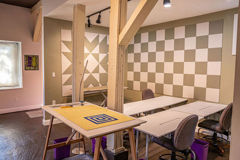 Retreat House Sewing Area with 2 large design walls