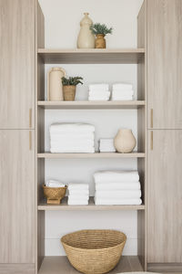 Storage space in primary bath.