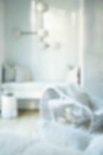 Sitting area bathed in white and flooded with light
