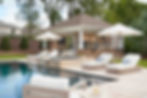 Backyard with pool and pool house!